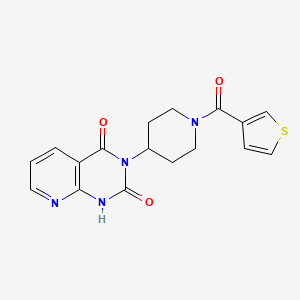 molecular formula C17H16N4O3S B2961529 3-(1-(thiophene-3-carbonyl)piperidin-4-yl)pyrido[2,3-d]pyrimidine-2,4(1H,3H)-dione CAS No. 2034520-41-5
