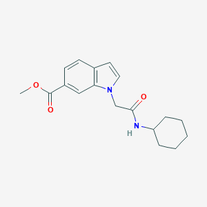 molecular formula C18H22N2O3 B296153 1-Cyclohexylcarbamoylmethyl-1H-indole-6-carboxylic acid methyl ester 