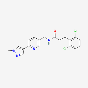 molecular formula C19H18Cl2N4O B2961539 3-(2,6-dichlorophenyl)-N-((6-(1-methyl-1H-pyrazol-4-yl)pyridin-3-yl)methyl)propanamide CAS No. 2034522-30-8