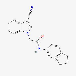 2-(3-cyano-1H-indol-1-yl)-N-(2,3-dihydro-1H-inden-5-yl)acetamide