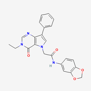 N-(1,3-benzodioxol-5-yl)-2-(3-ethyl-4-oxo-7-phenyl-3,4-dihydro-5H-pyrrolo[3,2-d]pyrimidin-5-yl)acetamide