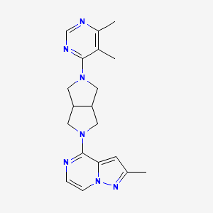 molecular formula C19H23N7 B2961543 4,5-二甲基-6-(5-{2-甲基吡唑并[1,5-a]哒嗪-4-基}-八氢吡咯并[3,4-c]吡咯-2-基)嘧啶 CAS No. 2201395-99-3