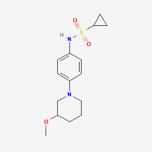molecular formula C15H22N2O3S B2961554 N-(4-(3-methoxypiperidin-1-yl)phenyl)cyclopropanesulfonamide CAS No. 1797889-79-2