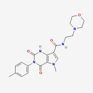 molecular formula C21H25N5O4 B2961556 5-甲基-N-(2-吗啉乙基)-2,4-二氧代-3-(对甲苯基)-2,3,4,5-四氢-1H-吡咯并[3,2-d]嘧啶-7-甲酰胺 CAS No. 921535-81-1