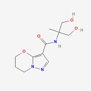 molecular formula C11H17N3O4 B2961568 N-(1,3-dihydroxy-2-methylpropan-2-yl)-6,7-dihydro-5H-pyrazolo[5,1-b][1,3]oxazine-3-carboxamide CAS No. 1428347-60-7