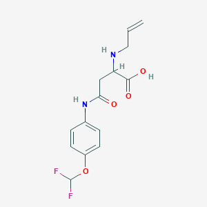 molecular formula C14H16F2N2O4 B2961585 2-(烯丙氨基)-4-((4-(二氟甲氧基)苯基)氨基)-4-氧代丁酸 CAS No. 1047679-33-3