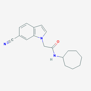 molecular formula C18H21N3O B296159 2-(6-cyano-1H-indol-1-yl)-N-cycloheptylacetamide 