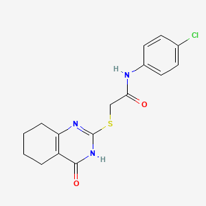 molecular formula C16H16ClN3O2S B2961595 N-(4-氯苯基)-2-[(4-羟基-5,6,7,8-四氢喹唑啉-2-基)硫代]乙酰胺 CAS No. 852538-53-5