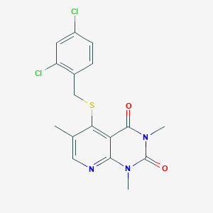 molecular formula C17H15Cl2N3O2S B2961597 5-((2,4-dichlorobenzyl)thio)-1,3,6-trimethylpyrido[2,3-d]pyrimidine-2,4(1H,3H)-dione CAS No. 899940-50-2