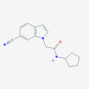 molecular formula C16H17N3O B296160 2-(6-cyano-1H-indol-1-yl)-N-cyclopentylacetamide 