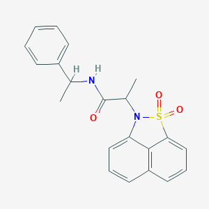 molecular formula C21H20N2O3S B296161 2-(1,1-dioxido-2H-naphtho[1,8-cd]isothiazol-2-yl)-N-(1-phenylethyl)propanamide 