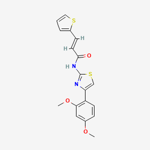 (E)-N-(4-(2,4-dimethoxyphenyl)thiazol-2-yl)-3-(thiophen-2-yl)acrylamide