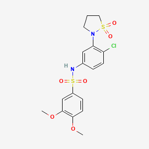N-(4-chloro-3-(1,1-dioxidoisothiazolidin-2-yl)phenyl)-3,4-dimethoxybenzenesulfonamide