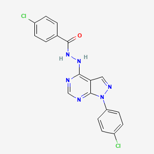 4-chloro-N'-[1-(4-chlorophenyl)-1H-pyrazolo[3,4-d]pyrimidin-4-yl]benzohydrazide