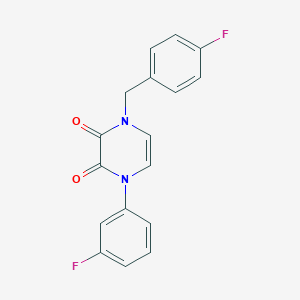 molecular formula C17H12F2N2O2 B2961627 1-(4-氟苄基)-4-(3-氟苯基)吡嗪-2,3(1H,4H)-二酮 CAS No. 1226456-42-3
