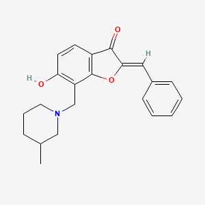 (Z)-2-benzylidene-6-hydroxy-7-((3-methylpiperidin-1-yl)methyl)benzofuran-3(2H)-one