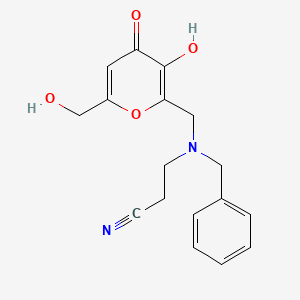 3-(benzyl{[3-hydroxy-6-(hydroxymethyl)-4-oxo-4H-pyran-2-yl]methyl}amino)propanenitrile