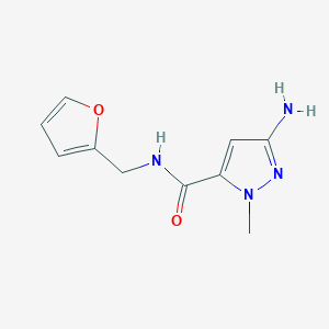 molecular formula C10H12N4O2 B2961659 3-amino-N-(2-furylmethyl)-1-methyl-1H-pyrazole-5-carboxamide CAS No. 1822873-23-3
