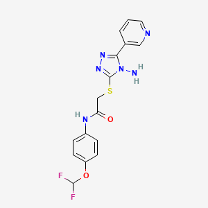 2-[(4-amino-5-pyridin-3-yl-1,2,4-triazol-3-yl)sulfanyl]-N-[4-(difluoromethoxy)phenyl]acetamide