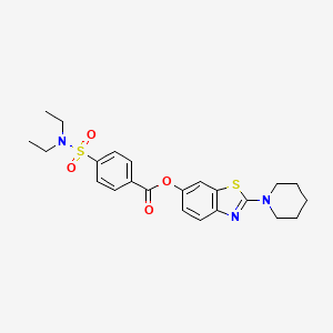 molecular formula C23H27N3O4S2 B2961665 2-(piperidin-1-yl)benzo[d]thiazol-6-yl 4-(N,N-diethylsulfamoyl)benzoate CAS No. 953172-67-3