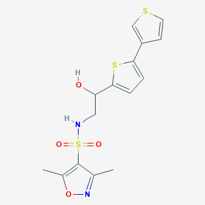 molecular formula C15H16N2O4S3 B2961670 N-(2-{[2,3'-bithiophene]-5-yl}-2-hydroxyethyl)-3,5-dimethyl-1,2-oxazole-4-sulfonamide CAS No. 2097901-96-5