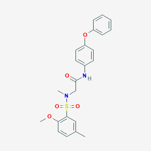 molecular formula C23H24N2O5S B296168 2-[[(2-methoxy-5-methylphenyl)sulfonyl](methyl)amino]-N-(4-phenoxyphenyl)acetamide 