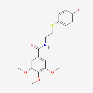 molecular formula C18H20FNO4S B2961683 N-{2-[(4-氟苯基)硫代]乙基}-3,4,5-三甲氧基苯甲酰胺 CAS No. 337920-96-4