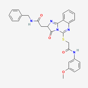 N-benzyl-2-[5-[2-(3-methoxyanilino)-2-oxoethyl]sulfanyl-3-oxo-2H-imidazo[1,2-c]quinazolin-2-yl]acetamide