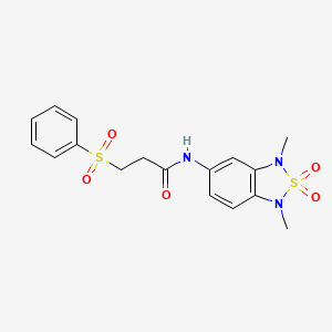N-(1,3-dimethyl-2,2-dioxido-1,3-dihydrobenzo[c][1,2,5]thiadiazol-5-yl)-3-(phenylsulfonyl)propanamide