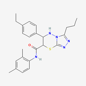 molecular formula C24H29N5OS B2961700 N-(2,4-dimethylphenyl)-6-(4-ethylphenyl)-3-propyl-6,7-dihydro-5H-[1,2,4]triazolo[3,4-b][1,3,4]thiadiazine-7-carboxamide CAS No. 923241-72-9