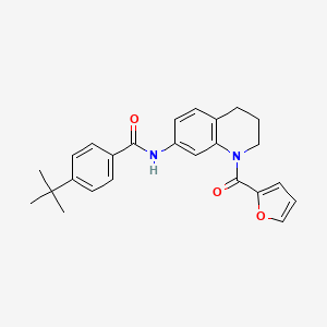 molecular formula C25H26N2O3 B2961705 4-tert-butyl-N-[1-(2-furoyl)-1,2,3,4-tetrahydroquinolin-7-yl]benzamide CAS No. 946319-90-0