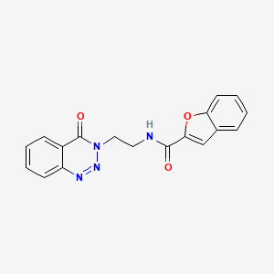 molecular formula C18H14N4O3 B2961707 N-(2-(4-oxobenzo[d][1,2,3]triazin-3(4H)-yl)ethyl)benzofuran-2-carboxamide CAS No. 2034324-96-2