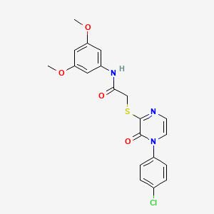 2-((4-(4-chlorophenyl)-3-oxo-3,4-dihydropyrazin-2-yl)thio)-N-(3,5-dimethoxyphenyl)acetamide