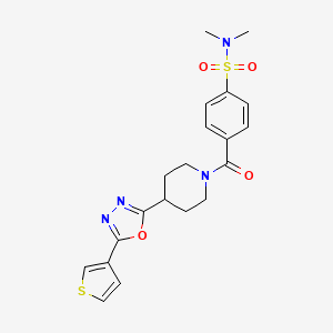 N,N-dimethyl-4-(4-(5-(thiophen-3-yl)-1,3,4-oxadiazol-2-yl)piperidine-1-carbonyl)benzenesulfonamide