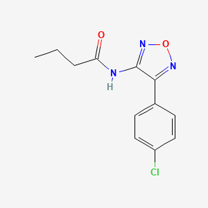 molecular formula C12H12ClN3O2 B2961738 N-[4-(4-chlorophenyl)-1,2,5-oxadiazol-3-yl]butanamide CAS No. 874126-81-5
