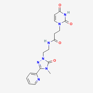3-(2,4-dioxo-3,4-dihydropyrimidin-1(2H)-yl)-N-(2-(4-methyl-5-oxo-3-(pyridin-2-yl)-4,5-dihydro-1H-1,2,4-triazol-1-yl)ethyl)propanamide