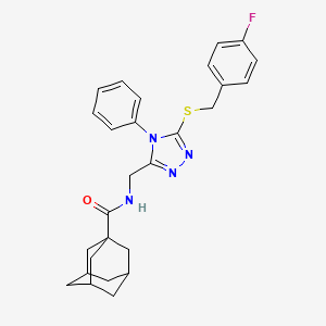 N-[[5-[(4-fluorophenyl)methylsulfanyl]-4-phenyl-1,2,4-triazol-3-yl]methyl]adamantane-1-carboxamide