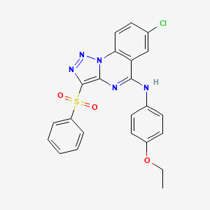 molecular formula C23H18ClN5O3S B2961744 7-氯-N-(4-乙氧苯基)-3-(苯磺酰基)[1,2,3]三唑并[1,5-a]喹唑啉-5-胺 CAS No. 904578-63-8