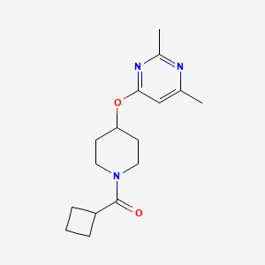 molecular formula C16H23N3O2 B2961746 环丁基(4-((2,6-二甲基嘧啶-4-基)氧基)哌啶-1-基)甲酮 CAS No. 2034558-36-4