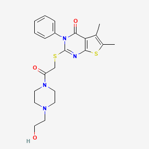 2-((2-(4-(2-hydroxyethyl)piperazin-1-yl)-2-oxoethyl)thio)-5,6-dimethyl-3-phenylthieno[2,3-d]pyrimidin-4(3H)-one