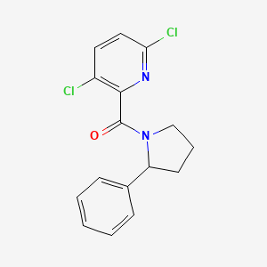 molecular formula C16H14Cl2N2O B2961758 3,6-Dichloro-2-(2-phenylpyrrolidine-1-carbonyl)pyridine CAS No. 1111459-39-2
