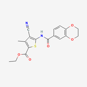 Ethyl 4-cyano-5-[(2,3-dihydro-1,4-benzodioxin-6-ylcarbonyl)amino]-3-methylthiophene-2-carboxylate