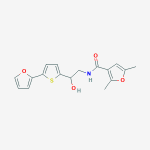 molecular formula C17H17NO4S B2961761 N-[2-[5-(Furan-2-yl)thiophen-2-yl]-2-hydroxyethyl]-2,5-dimethylfuran-3-carboxamide CAS No. 2309751-74-2