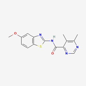 N-(5-Methoxy-1,3-benzothiazol-2-yl)-5,6-dimethylpyrimidine-4-carboxamide