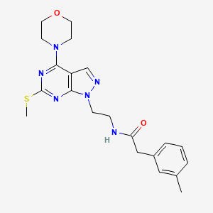 molecular formula C21H26N6O2S B2961766 N-(2-(6-(methylthio)-4-morpholino-1H-pyrazolo[3,4-d]pyrimidin-1-yl)ethyl)-2-(m-tolyl)acetamide CAS No. 946364-71-2