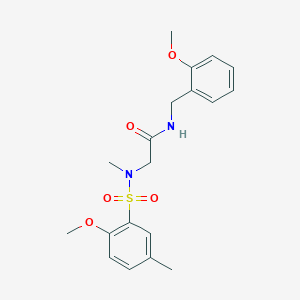 molecular formula C19H24N2O5S B296177 N-(2-methoxybenzyl)-2-[[(2-methoxy-5-methylphenyl)sulfonyl](methyl)amino]acetamide 