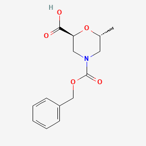 (2S,6R)-6-Methyl-4-phenylmethoxycarbonylmorpholine-2-carboxylic acid