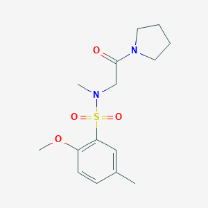 molecular formula C15H22N2O4S B296179 2-Methoxy-5,N-dimethyl-N-(2-oxo-2-pyrrolidin-1-yl-ethyl)-benzenesulfonamide 