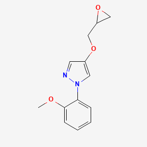 molecular formula C13H14N2O3 B2961793 1-(2-Methoxyphenyl)-4-(oxiran-2-ylmethoxy)pyrazole CAS No. 2411289-34-2