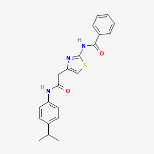 molecular formula C21H21N3O2S B2961794 N-(4-(2-((4-isopropylphenyl)amino)-2-oxoethyl)thiazol-2-yl)benzamide CAS No. 946304-62-7